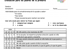 Screenshot of Self-Determination Checklist for parents - Spanish version