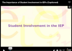 Screenshot of the video with title: Student Involvement in the IEP