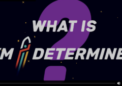 On a dark background, a large purple question mark, with the words 