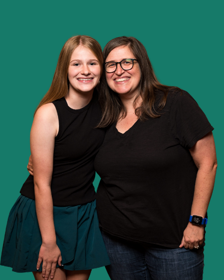 Posed photo of Kristyn and her daughter Emma.